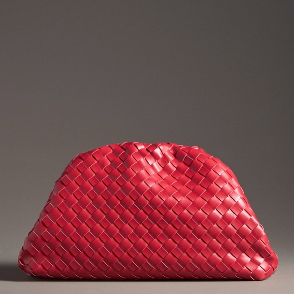 Anthropologie The Frankie Mini Clutch Woven Bow Edition NWOT RED ❤️ - Picture 3 of 5